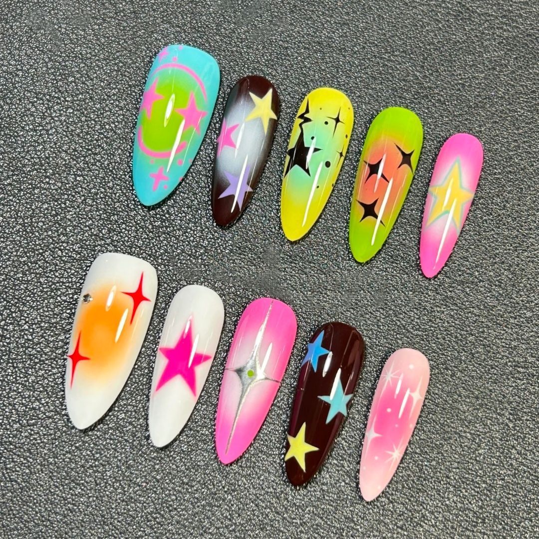 Glitter Star-Themed Press-On Nail Art Set Kalsten