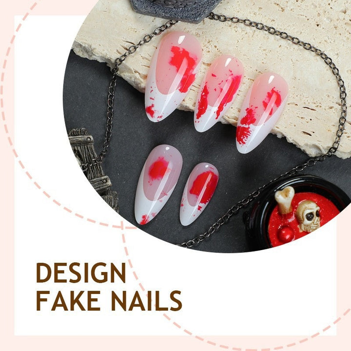 Artificial nail set with floral accents and unusual design Kalsten
