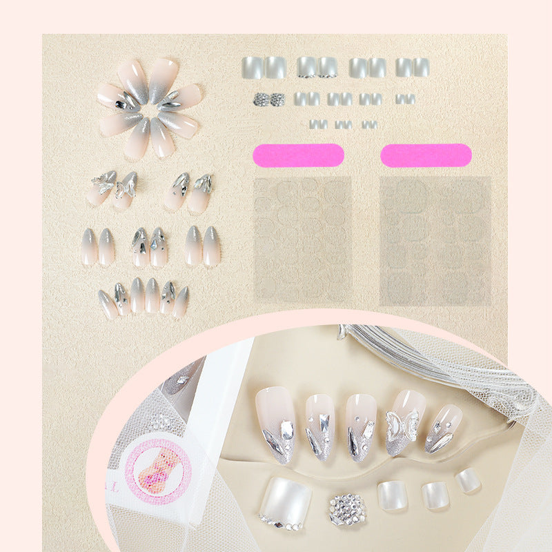 Glamorous Rhinestone Accented Press-On Nails Kalsten