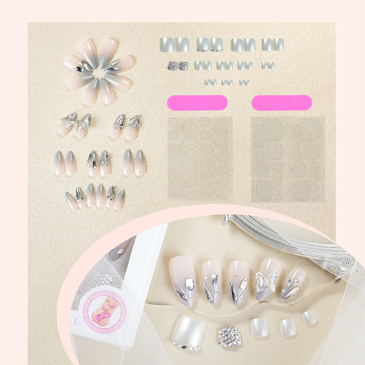 Glamorous Rhinestone Accented Press-On Nails Kalsten
