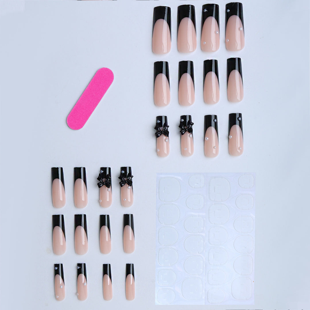 Artificial nails with 3D bow decoration Kalsten