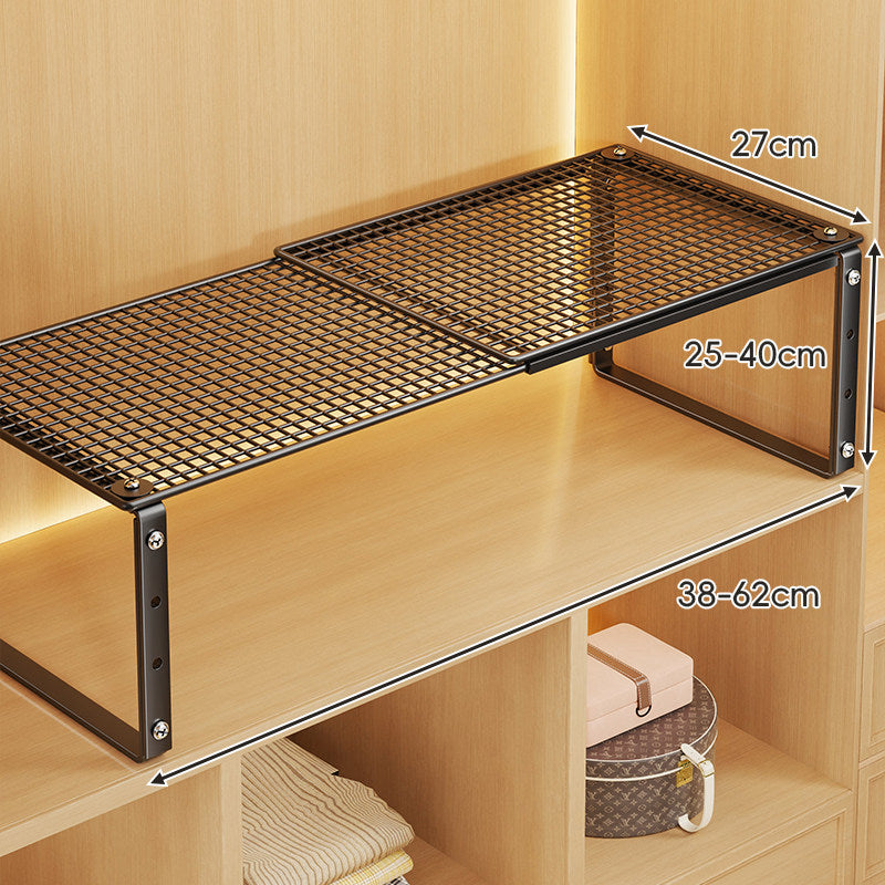 Adjustable Expandable Mesh Closet Shelf Riser with Sturdy U-Leg Support