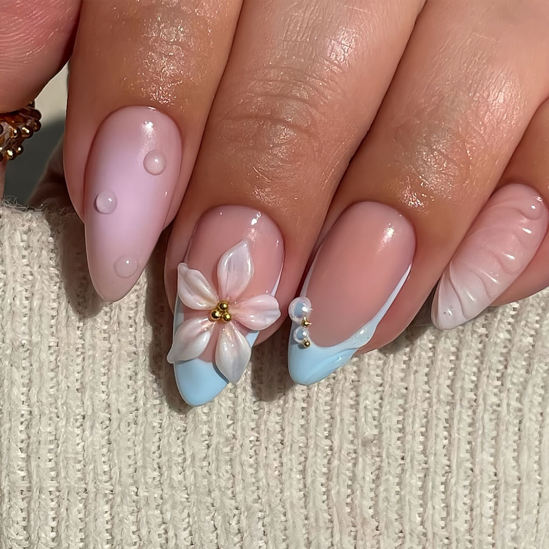 Artistic Floral Design Press-On Nail Set Kalsten