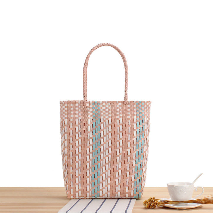 Braided Tote Bag with Geometric Design Kalsten