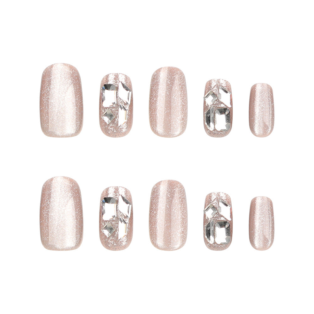 Artful nail extensions with glamorous glitter design Kalsten