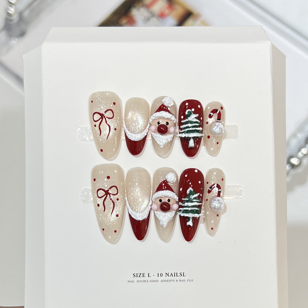 Snowflake-Inspired Glitter Press-On Nail Set Kalsten