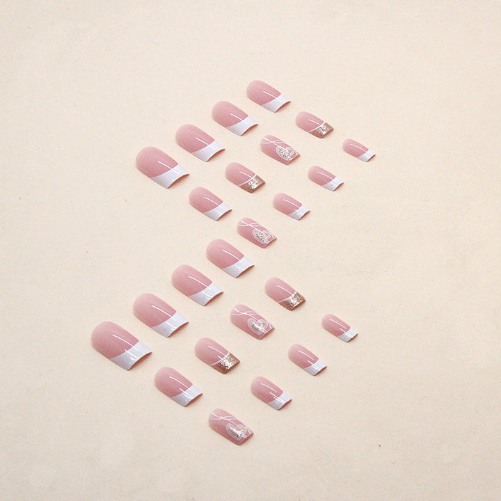 Heart-Design Press-On Nail Art Tips Kalsten