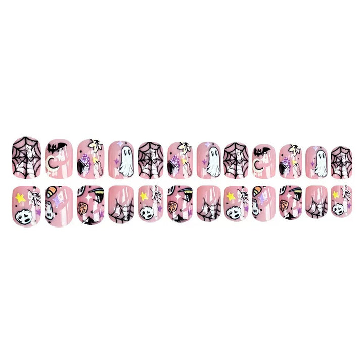 Halloween Fake Nail Set with Creative Horror Motifs and Intricate Designs Kalsten