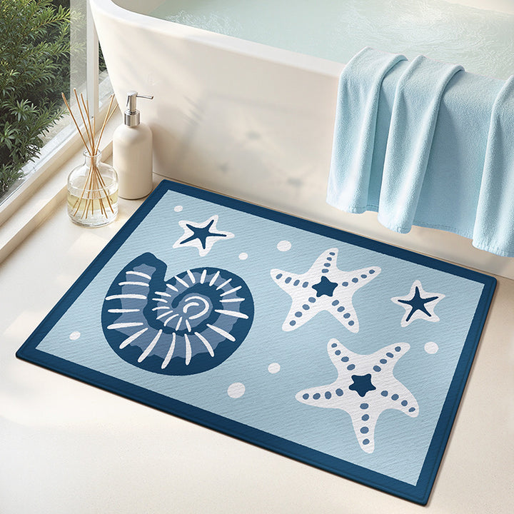 Coastal Shell Pattern Bath Mat