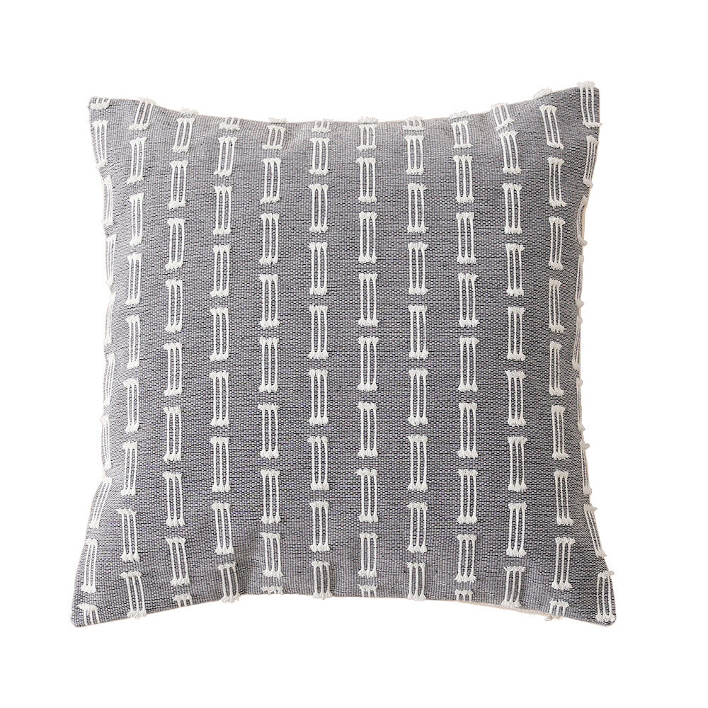 Woven decorative cushion cover with hand-tufted geometric pattern Kalsten