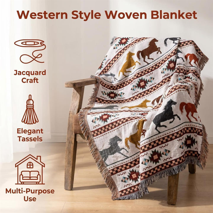 Rustic Equine Themed Throw Blanket