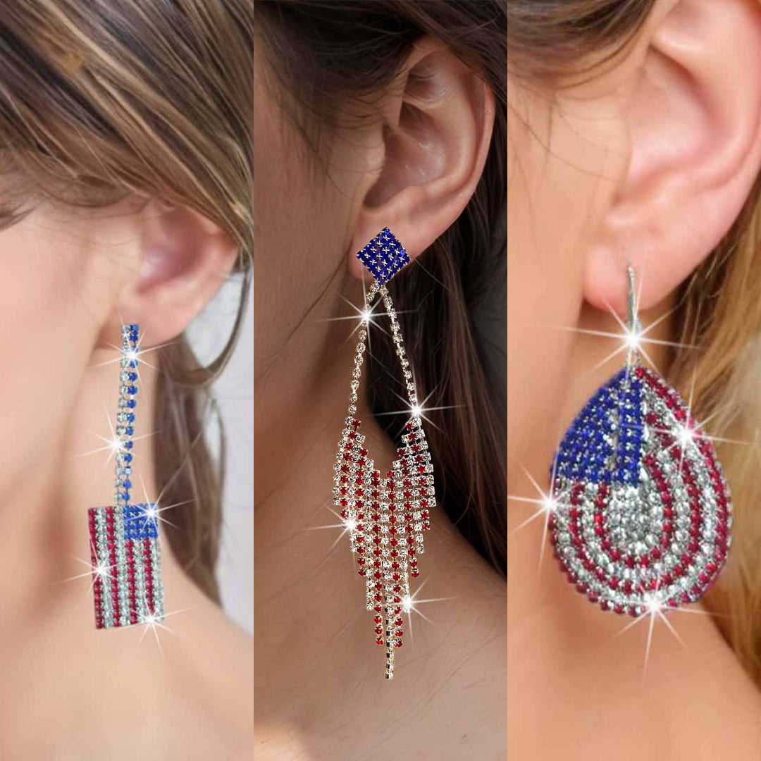 Women nano sparkling statement earrings with long rhinestone tassels Kalsten