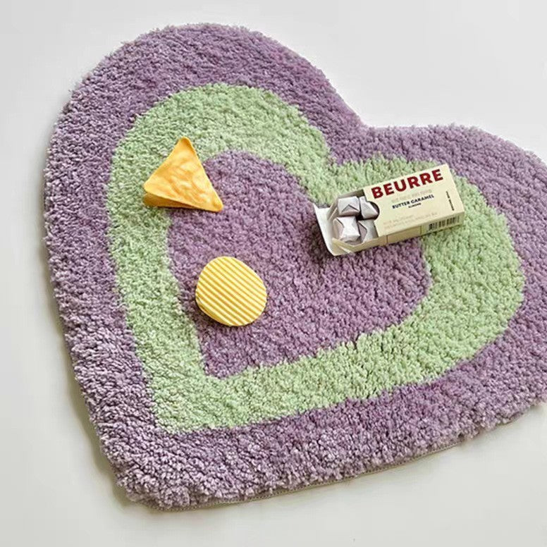 Heart-Shaped Plush Bath Mat Kalsten