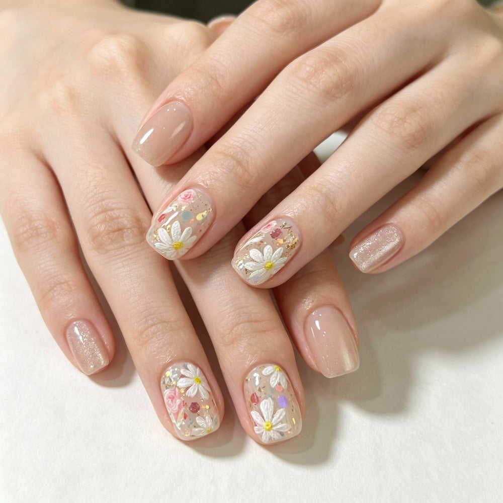 Floral Press-On Nail Set Kalsten