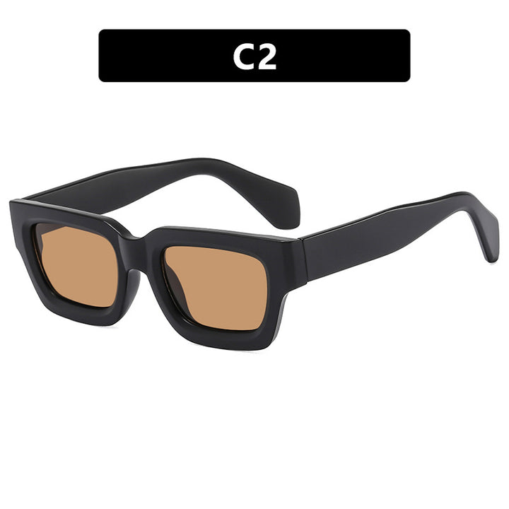 Ladies fashionable rectangular sunglasses with wide frame and protective UV filter Kalsten