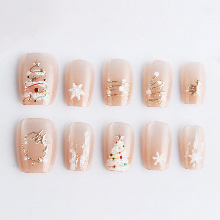Artistic Holiday-Themed Press-On Nails Kalsten