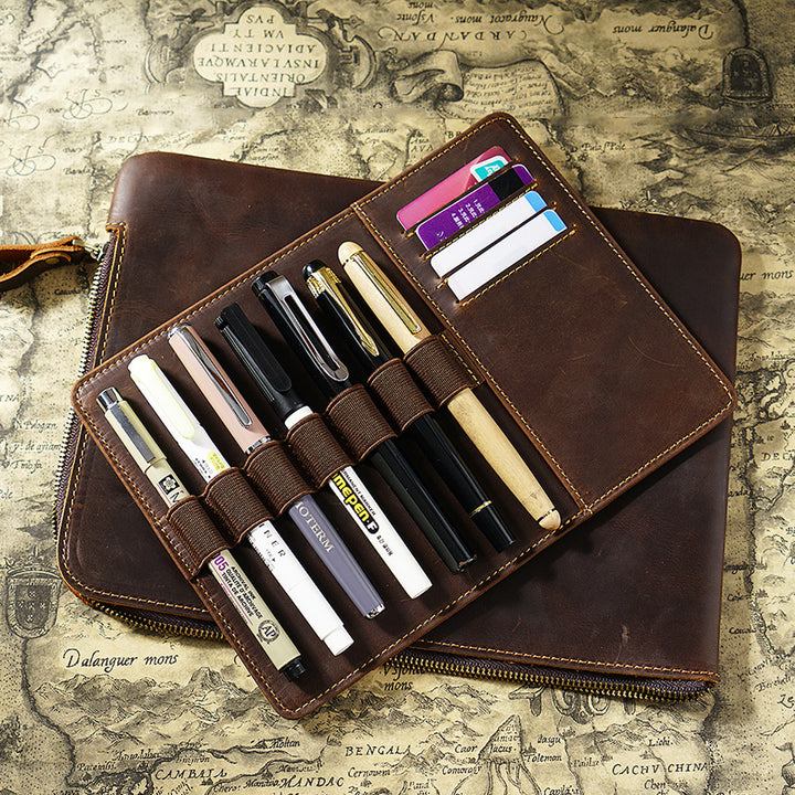 Leather Pen Organizer