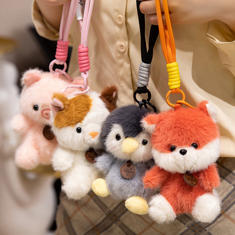 Plush Bunny Bag Charm Keychain with Long Floppy Ears and Clip Kalsten