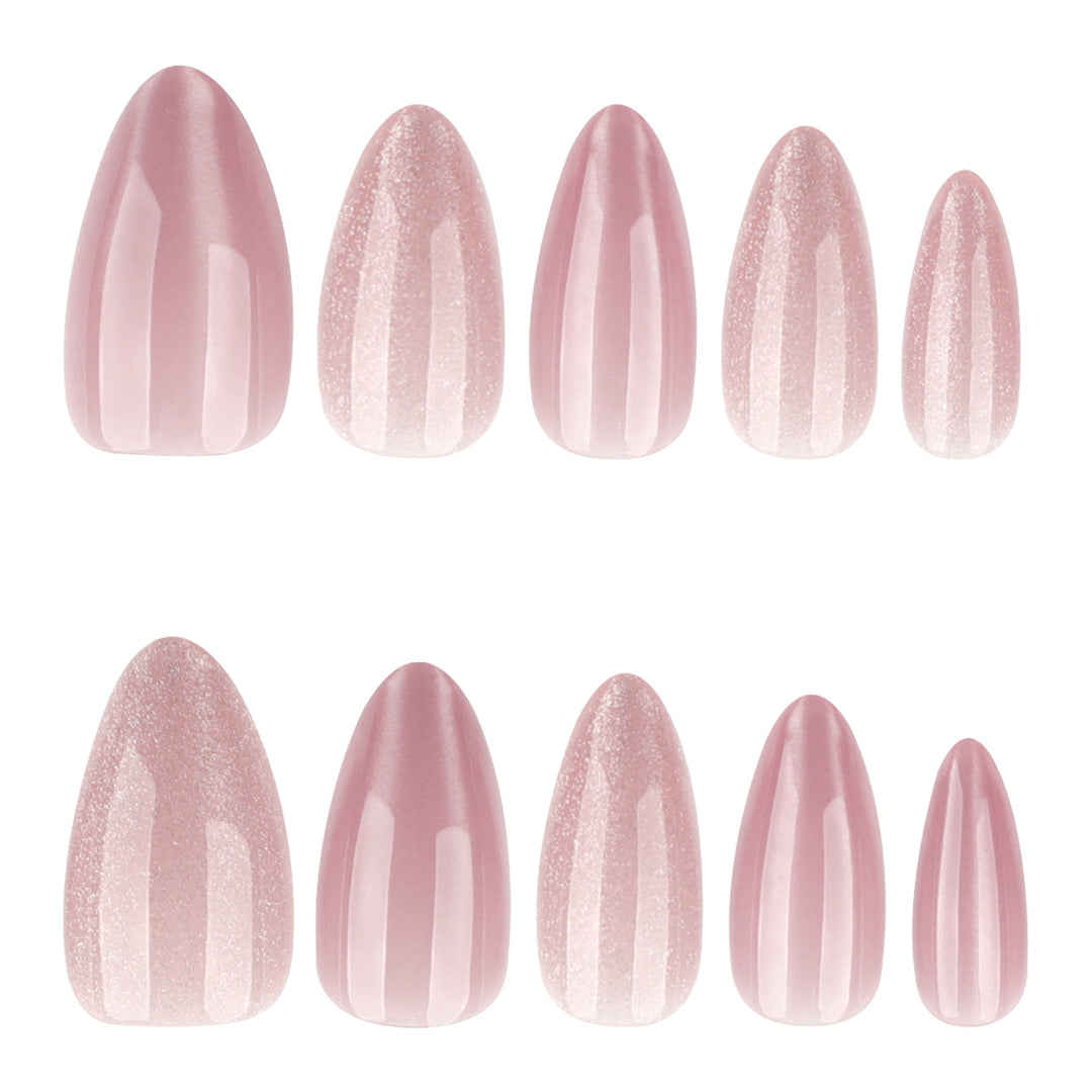 Glamorous artificial nails with glitter and pearlescent effect Kalsten