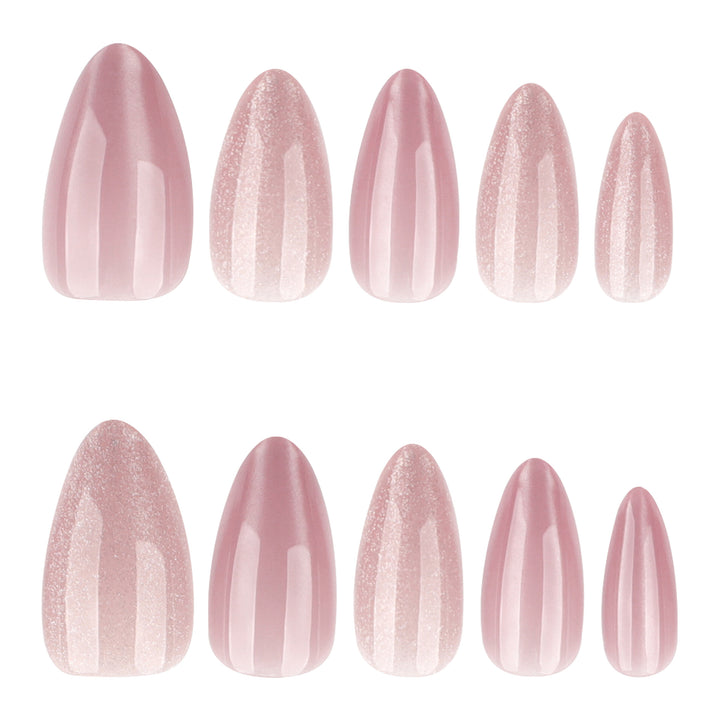 Glamorous artificial nails with glitter and pearlescent effect Kalsten