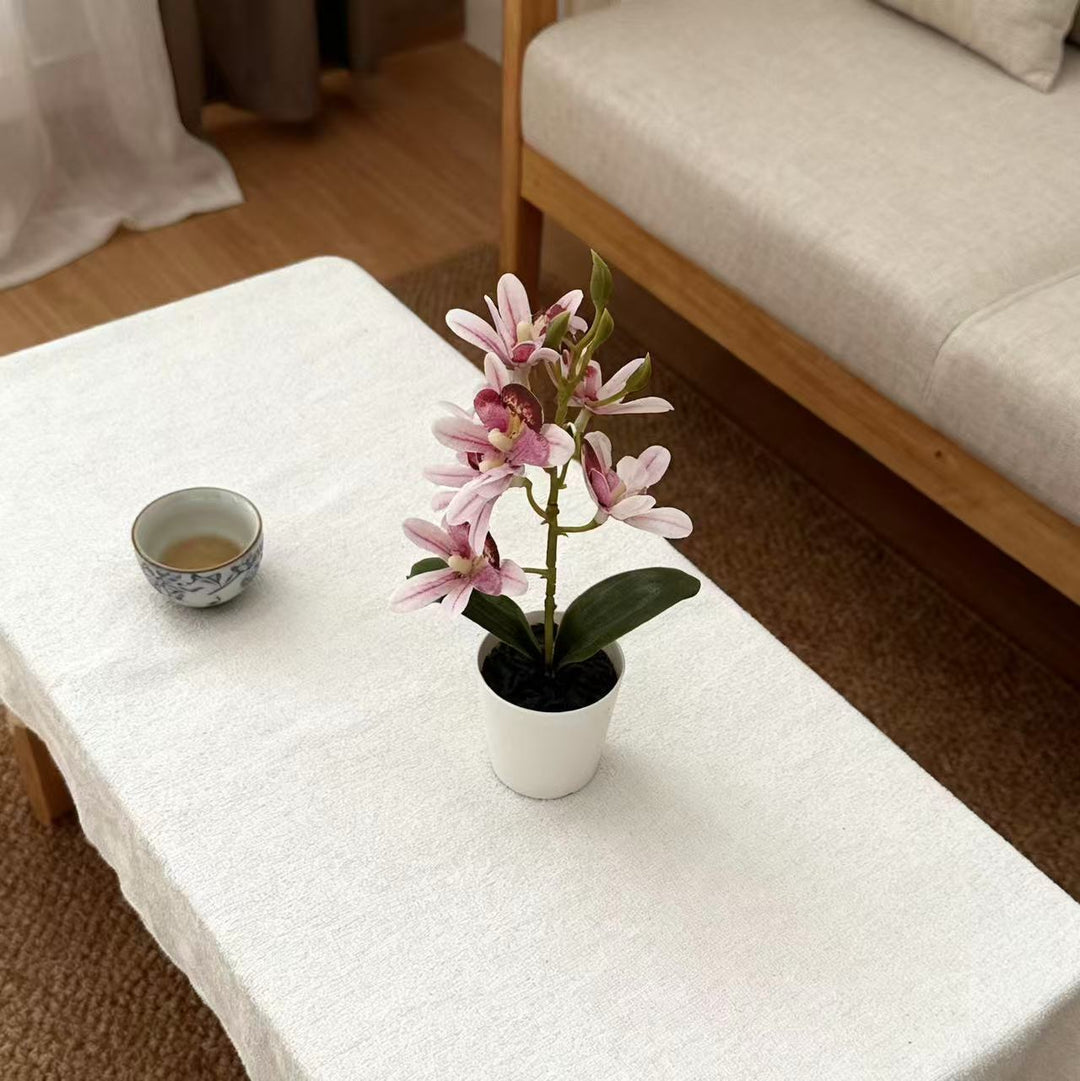 Lifelike Faux Orchid Plant in Decorative Pot for Decor