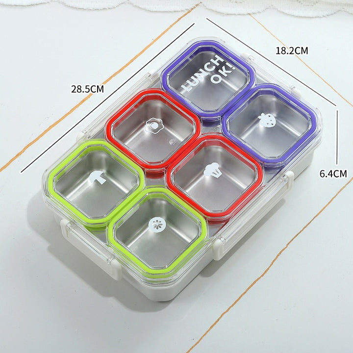 Multi-Section Food Storage Bento Box with Smart Locking Mechanism