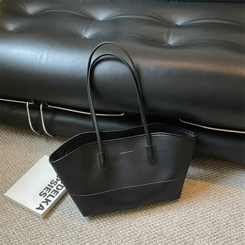 Structured Leather Tote Bag