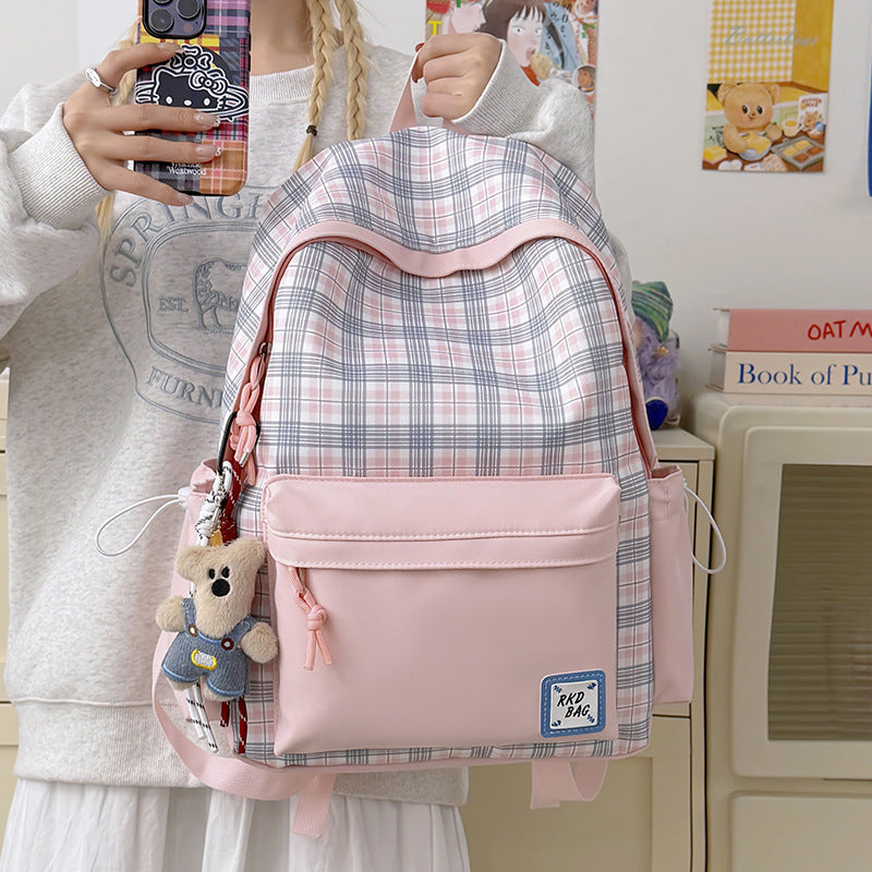 Checked Patterned Backpack Kalsten