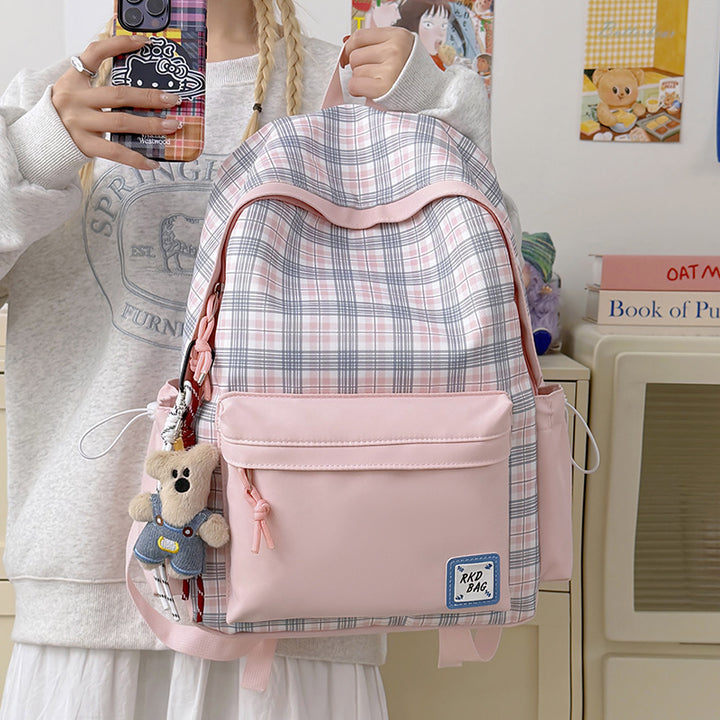 Checked Patterned Backpack Kalsten