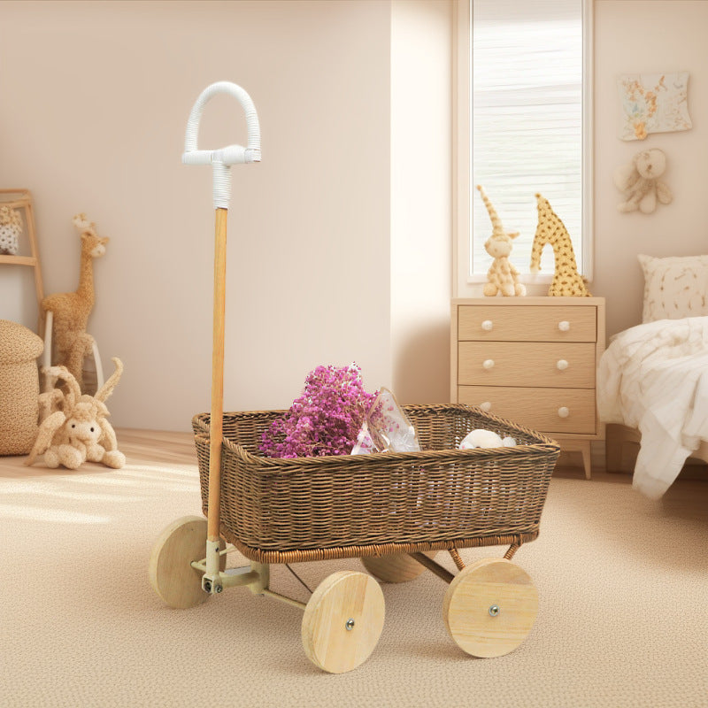 Handcrafted Woven Storage Cart Kalsten