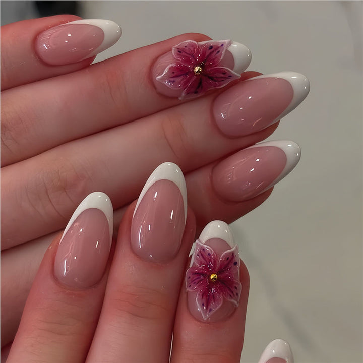 Elegant Floral Design Press-On Nail Extensions Kalsten