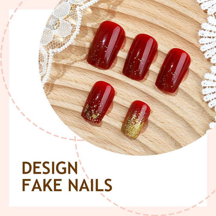 Artificial nail set with elegant glitter and high gloss finish Kalsten