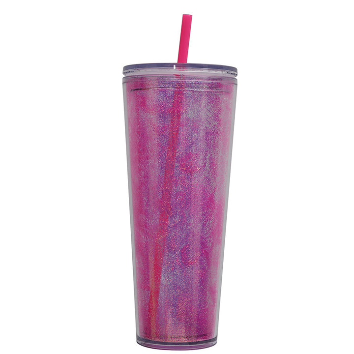 Ladies Glittering Drinking Bottle with Straw Kalsten