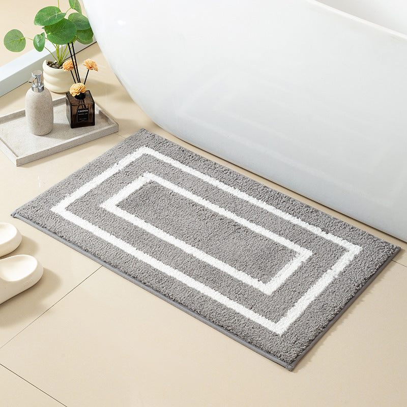 Plush Geometric Bathroom Rug