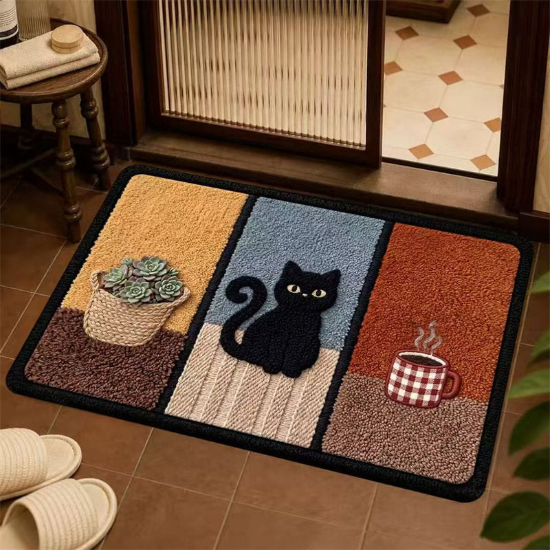 Cozy Cat-Themed Bathroom Rug