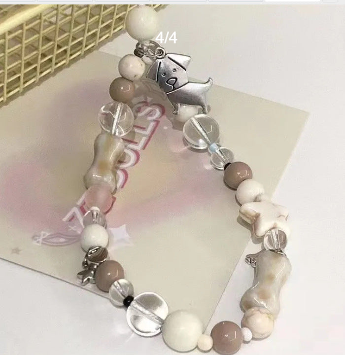 Dog-Themed Charm Beaded Bracelet Kalsten