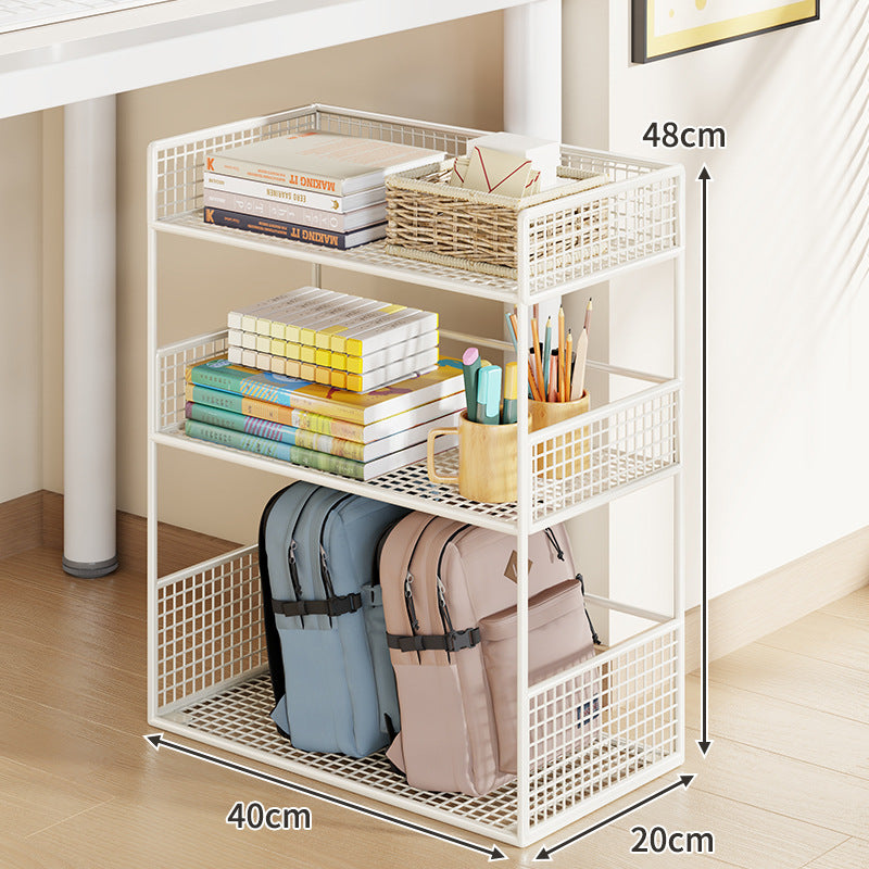 Slim Three-Tier Rolling Mesh Storage Cart with Locking Casters and Ventilated Shelves