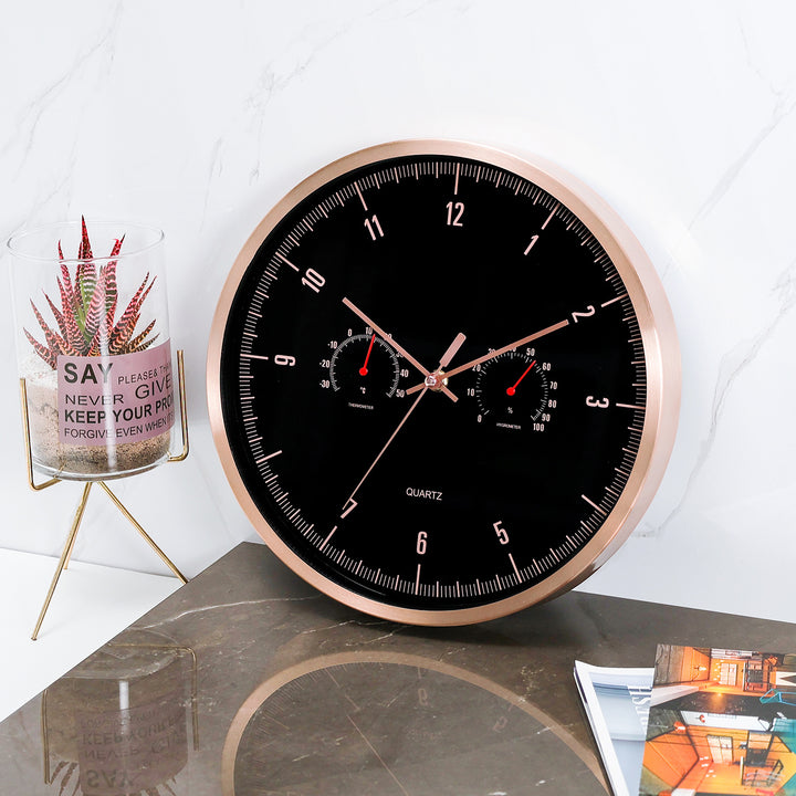 Funk Wall Clock with Thermometer and Hygrometer Kalsten