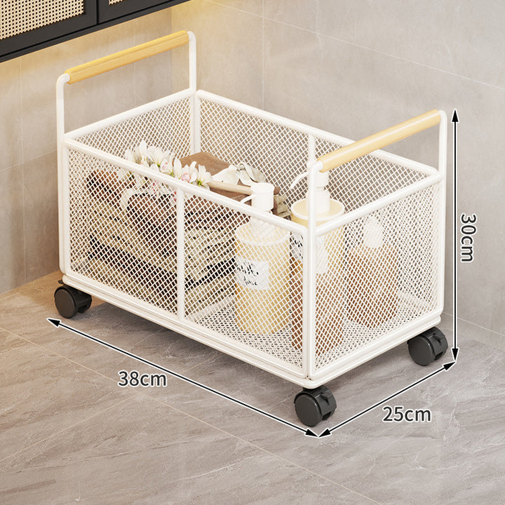 Rolling Ventilated Laundry Storage Cart with Handles