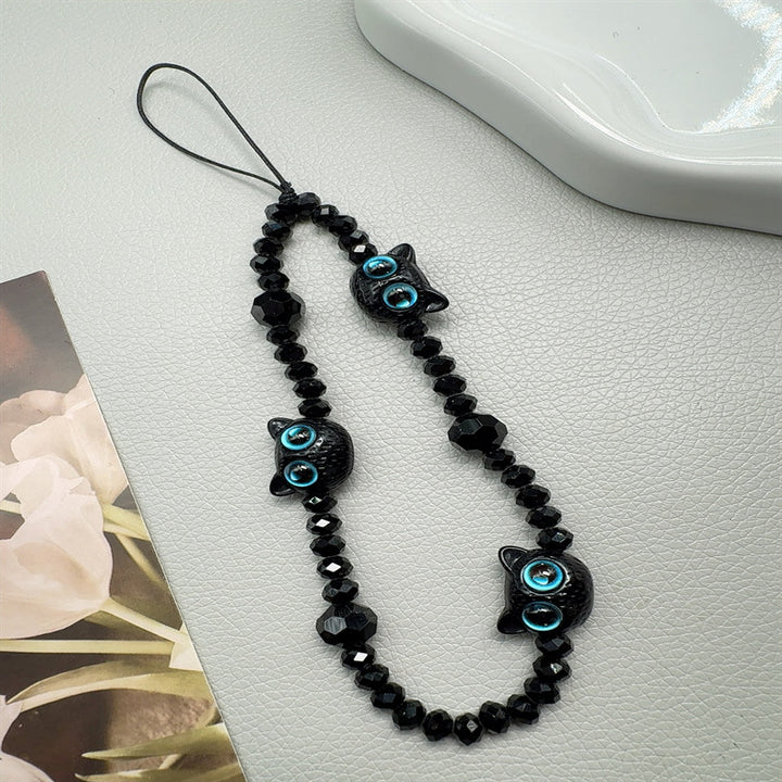 Charming Cat-Themed Beaded Eyewear Holder Kalsten