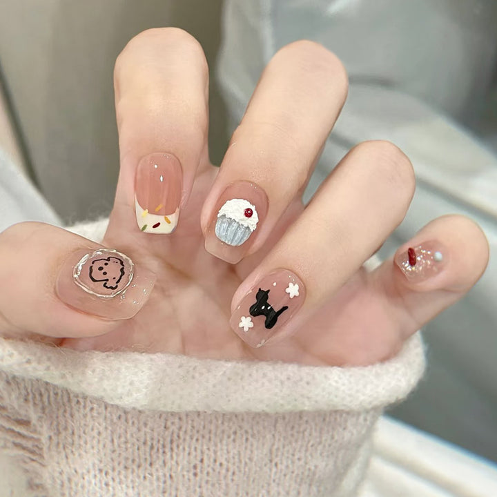 Decorative Glittery Press-On Nail Tips Kalsten