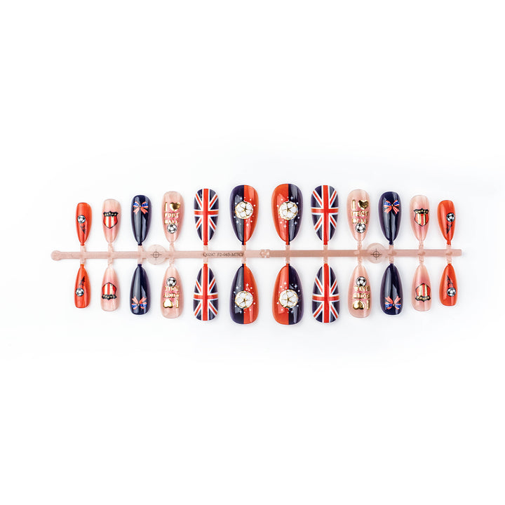 Sports-Themed Press-On Nail Art Set