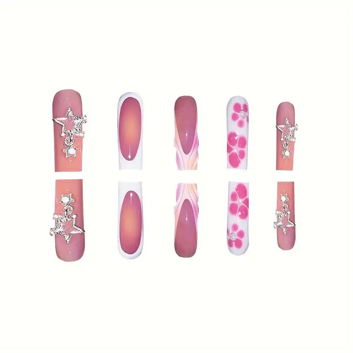 Artistic 3D Floral Press-On Nail Set Kalsten