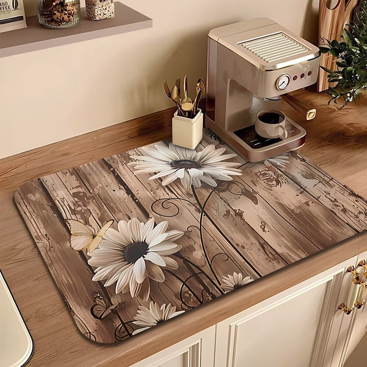 Floral Printed Kitchen Mat Kalsten