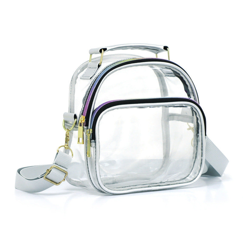 Transparent shoulder bag with double zipper Kalsten
