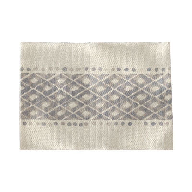 Woven placemat made of cotton blend with geometric diamond trim and fine texture Kalsten