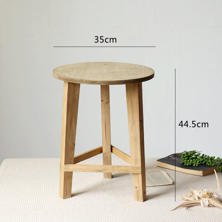 Rustic stool made of solid wood Kalsten
