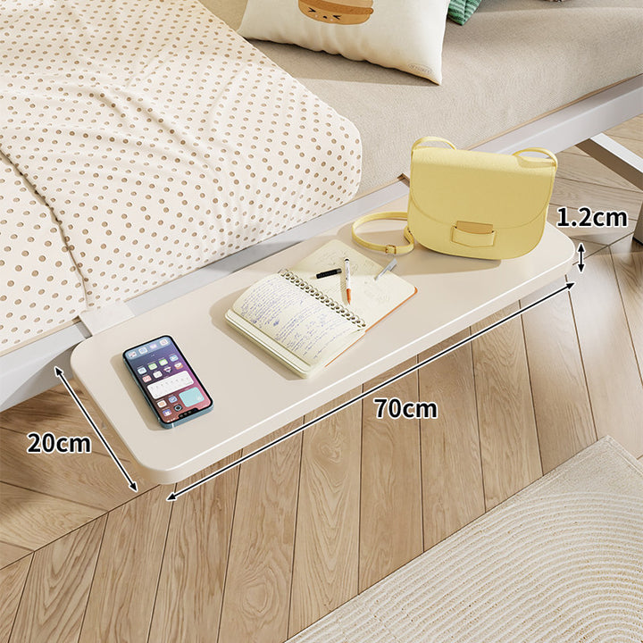 Clamp-On Floating Bedside Shelf with Bamboo Top and Slim Profile