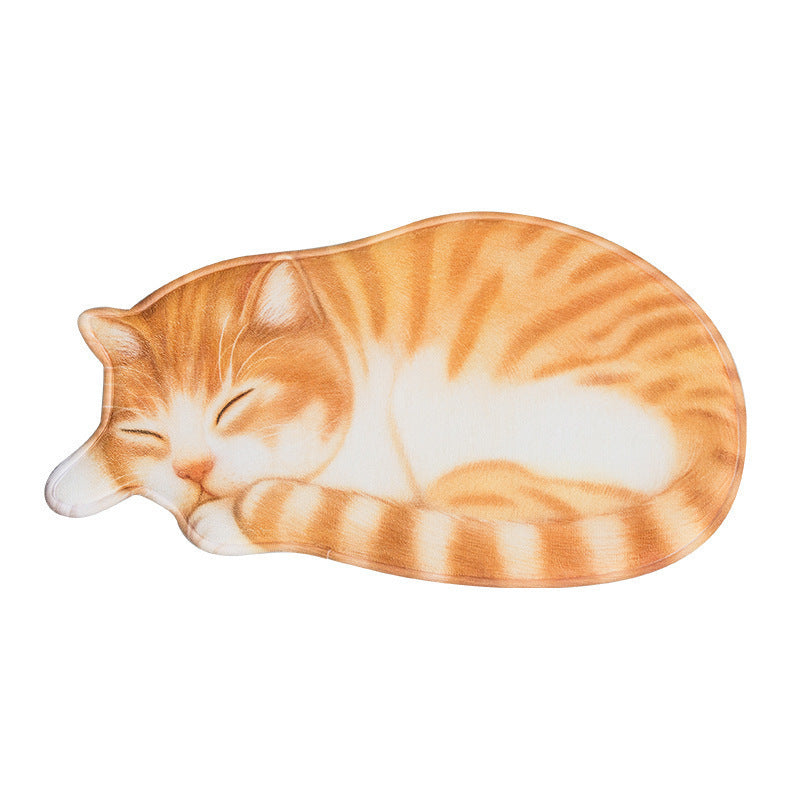 Cartoon Cat-Themed Plush Bath Mat