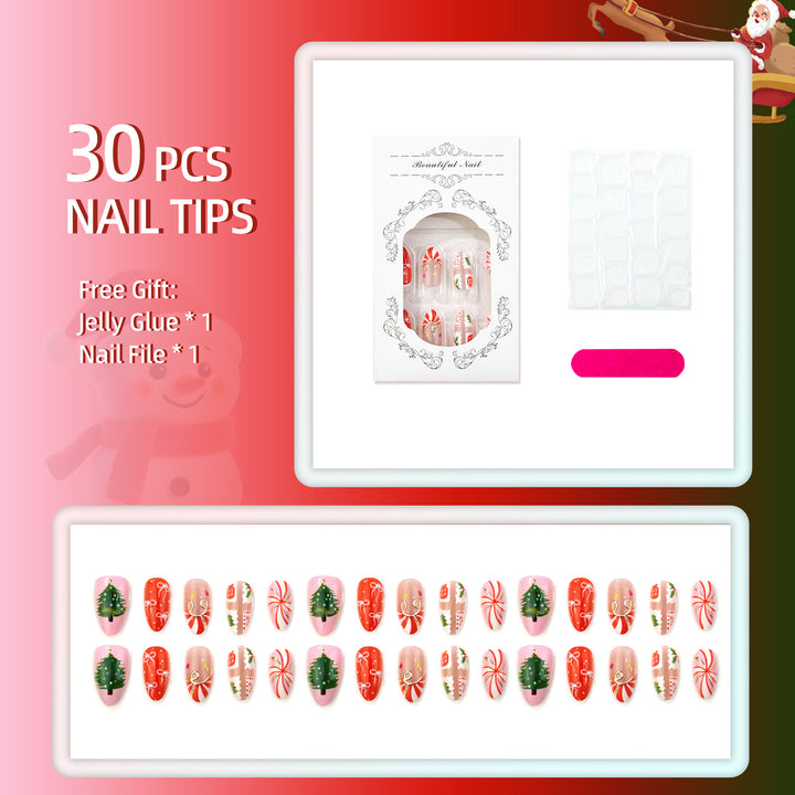 Festive Holiday-Themed Press-On Nails